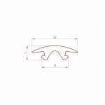 Uszczelka belki bagażnika dachowego typu T 7 x 22mm gumowa czarna - 0357525