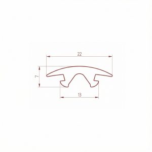 Uszczelka belki bagażnika dachowego typu T 7 x 22mm gumowa czarna - 0357525