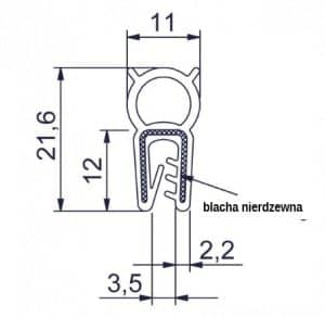 Uszczelka do drzwi samozaciskowa na krawędź 1,0 - 4,0mm silikonowa FDA biała - 046854SIL