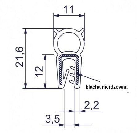 Uszczelka do drzwi samozaciskowa na krawędź 1,0 - 4,0mm silikonowa FDA biała - 046854SIL