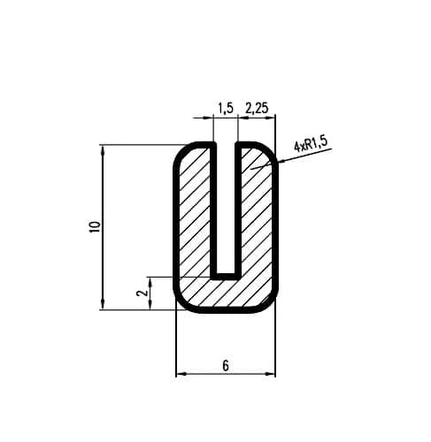 Uszczelka silikonowa krawędziowa typu U 1,5 mm FDA matowy transparent - 0992350
