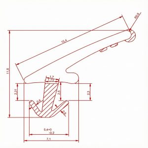 Uszczelka boczna rolety żaluzjowej L - 4m gumowa czarna - 39-2024