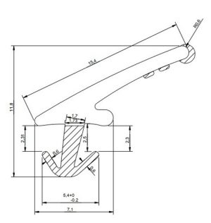 Uszczelka boczna rolety żaluzjowej L - 4m gumowa czarna - 39-2024