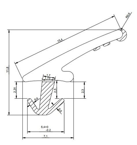 Uszczelka boczna rolety żaluzjowej L - 4m gumowa czarna - 39-2024