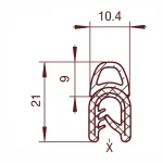 Uszczelka samozaciskowa samochodowa typu U na krawędź 1-4 mm czarna – 78-015