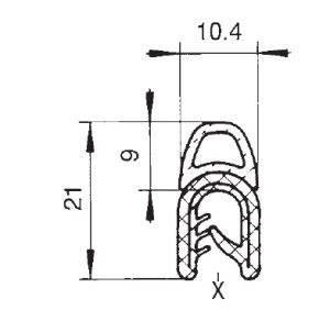 Uszczelka samozaciskowa samochodowa typu U na krawędź 1-4 mm czarna – 78-015
