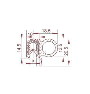 Uszczelka do drzwi samozaciskowa na krawędź 1 - 4mm gumowa - 78-974