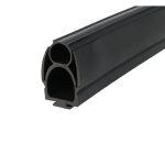 Cross-sectional view of a black rubber gasket with hollow channels, likely a door/window seal.