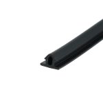 Close-up of a black metal tube with a rectangular hollow cross-section, diagonally oriented across the frame.