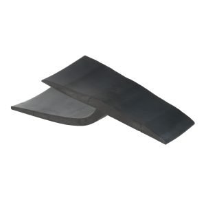 Close-up of several black foam sheets stacked diagonally.