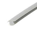 Close-up of a light gray plastic trim with a serrated edge, angled across the frame.