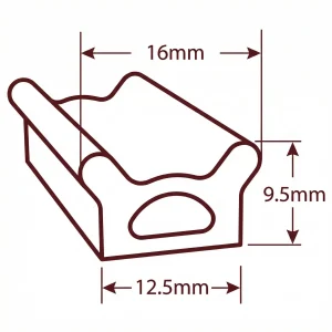 Uszczelka samoprzylepna do jachtu porowata 9,5 x 12,5 x 16 mm gumowa czarna - 0792337
