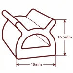 Uszczelka samoprzylepna do jachtu porowata 16,5 x 18mm gumowa czarna - 079354