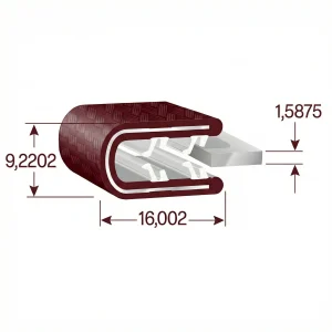 Osłona samozaciskowa z blokadą zwrotną typu U na krawędź 1 - 2,5mm PVC czarna  - 0798161