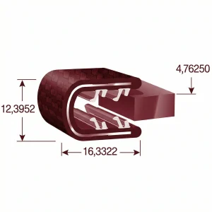 Osłona samozaciskowa z blokadą zwrotną typu U na krawędź 4,0 - 5,5mm PVC czarna  - 0798316