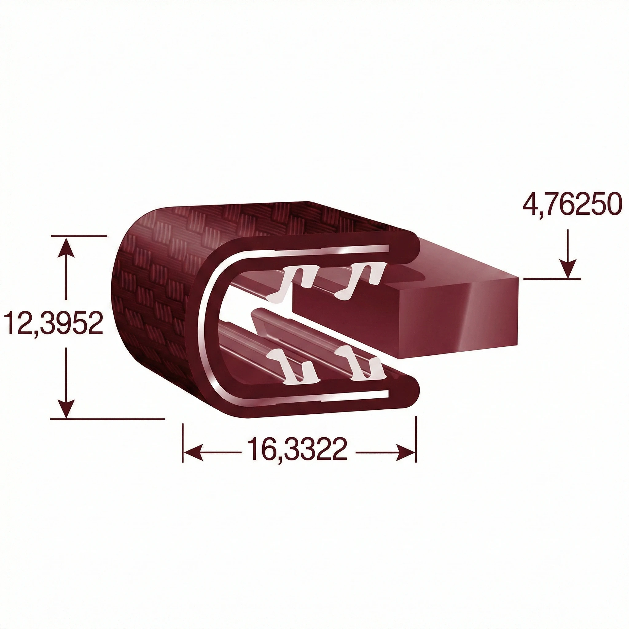 Osłona samozaciskowa z blokadą zwrotną typu U na krawędź 4,0 - 5,5mm PVC czarna - 0798316