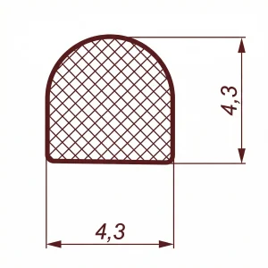 Uszczelka silikonowa  lita typu D 4,3 x 4,3mm transparentna matowa - 0992984