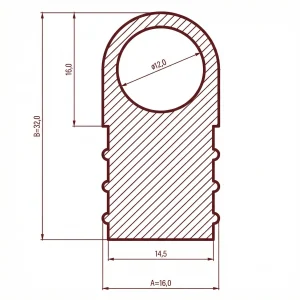 Uszczelka silikonowa  lita termiczna kopułka 16 x 32mm czerwona - 0996240
