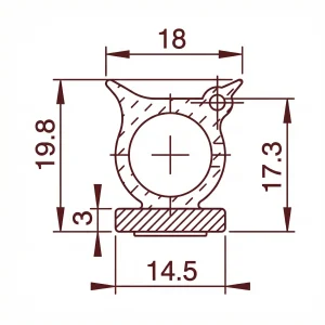 Uszczelka samoprzylepna porowata pingwin 14,5 x 19,8 x 18mm gumowa czarna – 78-014