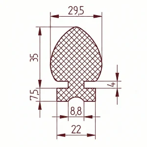 Uszczelka klapy wywrotki gumowa czarna - 0354161