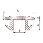 Uszczelka bagażnika typu T 6,9 x 13mm  PVC czarna - 12-611