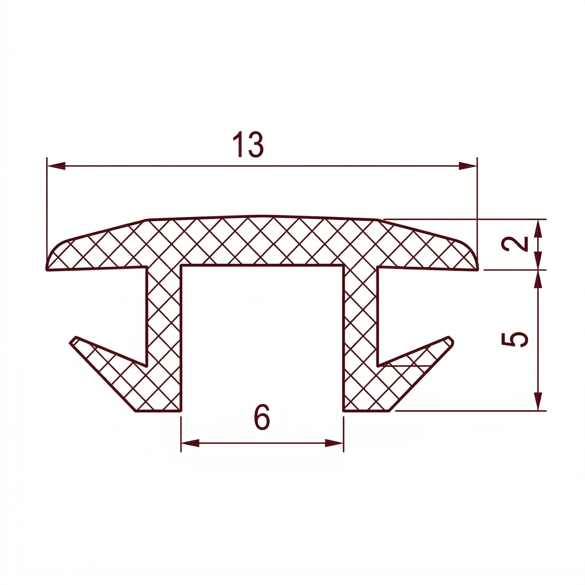 Uszczelka bagażnika typu T 6,9 x 13mm PVC czarna - 12-611