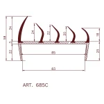 Uszczelka drzwi chłodni 85 mm L-5,0 m 19-685