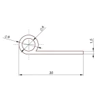 Uszczelka gumowa lita typ P fi 9 x 30 x 1,5mm czarna- 68-255