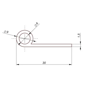 Uszczelka gumowa lita typ P fi 9 x 30 x 1,5mm czarna- 68-255