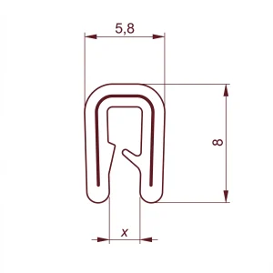 Uszczelka samozaciskowa na 1 mm PVC szara 78-001-02