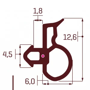 Uszczelka do okien PCV gumowa czarna S-1628 - 04-1628