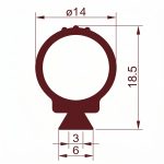 Technical ring schematic showing a ring with a 14 mm diameter, including dimension lines and arrows for scale.