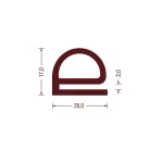 Uszczelka do drzwi typu E 20 x 17 x 2 mm gumowa czarna - 0621620
