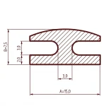Uszczelka krawędziowa typu H 3 mm silikonowa biała 099160