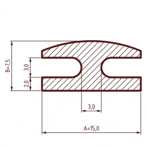 Uszczelka krawędziowa typu H 3 mm silikonowa biała 099160