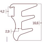 Section of a technical schematic showing a curved tube path inside a rectangular boundary with dimension marks (e.g., 4,2 and 16,6).