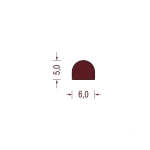Dark red rounded rectangle with a vertical dimension line and arrows indicating a 60-unit measurement.