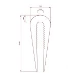 Dimensioned technical drawing of a tall cylindrical component with inner segmented elements and two curved profiles, showing overall width 7.30 and vertical height 19.99 with internal features labeled 2.26 and 2.45.