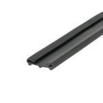 Close-up of a black rubber weatherstrip with a hollow channel, likely a door or window seal.