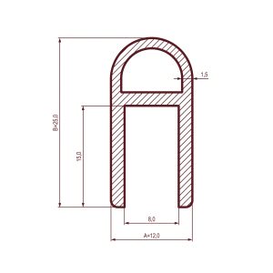 Uszczelka sauny silikonowa 8 x 12 x 25mm bezbarwna 0992115